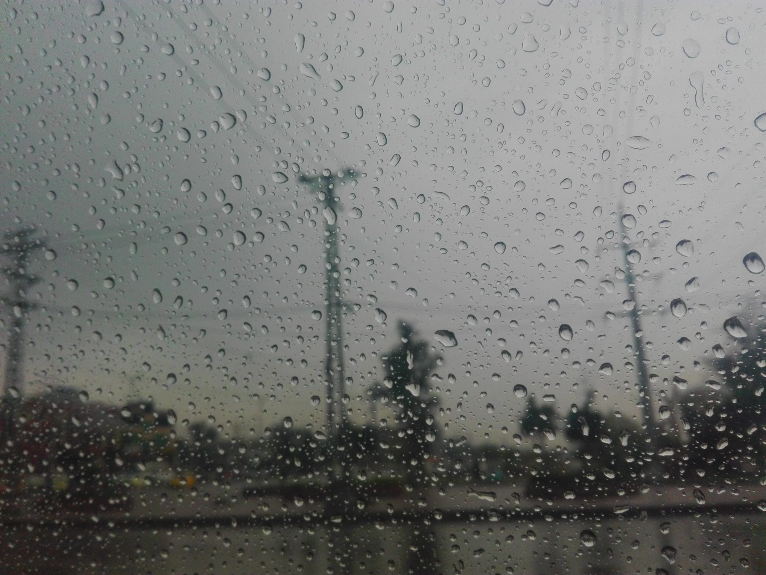 Rain on lens